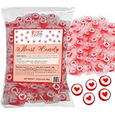 Heart Candy - Hard Candy 8 OZ Resealable Bag of Individually Wrapped Small Red Heart Candies (approx. 61 pcs) - Great for Office Candy - Heart Party Favors and Candy Bags - Yummy Treats for Kids and Adults