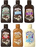 Smuckers Magic Shell Ice Cream Topping Variety Bundle, 7.25 oz Bottles (Pack of 6) Includes Caramel, Chocolate Mint Cookie Crunch, Chocolate, Chocolate Fudge, Chocolate Pretzel & Funfetti Vanilla Cake Flavors