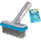 U.S. Pool Supply 5" Pool Brush Head for Inground Pools, Stainless Steel | Pool Brush, Metal Wire Bristles, Scrubbing Scrubber Brushes - Remove Calcium Build-Up on Tiles, Rust Stains on Concrete Walls