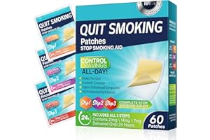 RSGRT Quit Smoking Patches Step-1 2 3 Stop Smoking Aids Patches, 60 Count Quit Smoking Stickers That Work with 2-4 Weeks, Anti Smoking Patches