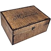 BeeGreeny Large Wooden Memory Box for Keepsakes, Wooden Keepsake Box for Memories, Weddings, Engraved Memory Keepsake Box, Decorative Storage Box