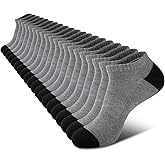 COOVAN 10 Pairs Mens Cushion Ankle Socks Men 10 Pack Low Cut Comfort Breathable Casual Socks