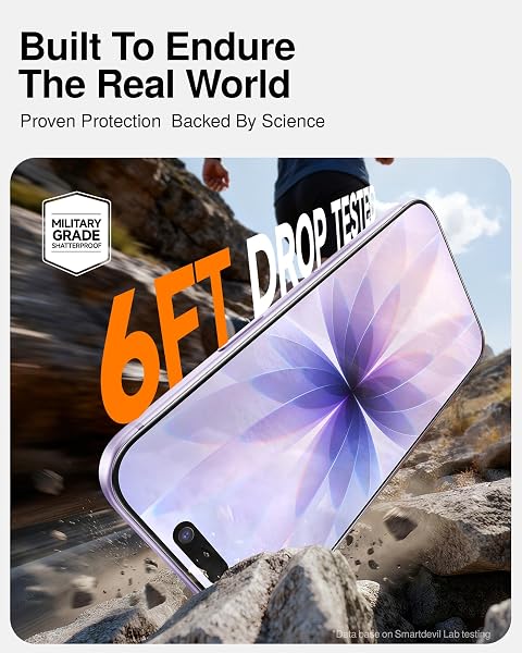 SMARTDEVIL 2 PACK TEMPERED GLASS FOR IPHONE 17 SCREEN PROTECTOR, MILITARY-GRADE SHATTERPROOF PROTECTION, 9H HARDNESS, FAST & EASY INSTALLATION, CASE FRIENDLY DESIGN