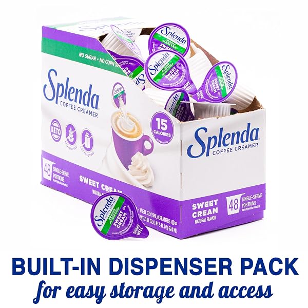 SPLENDA SINGLE SERVE COFFEE CREAMER CUPS, SUGAR FREE SWEET CREAM, 48 COUNT