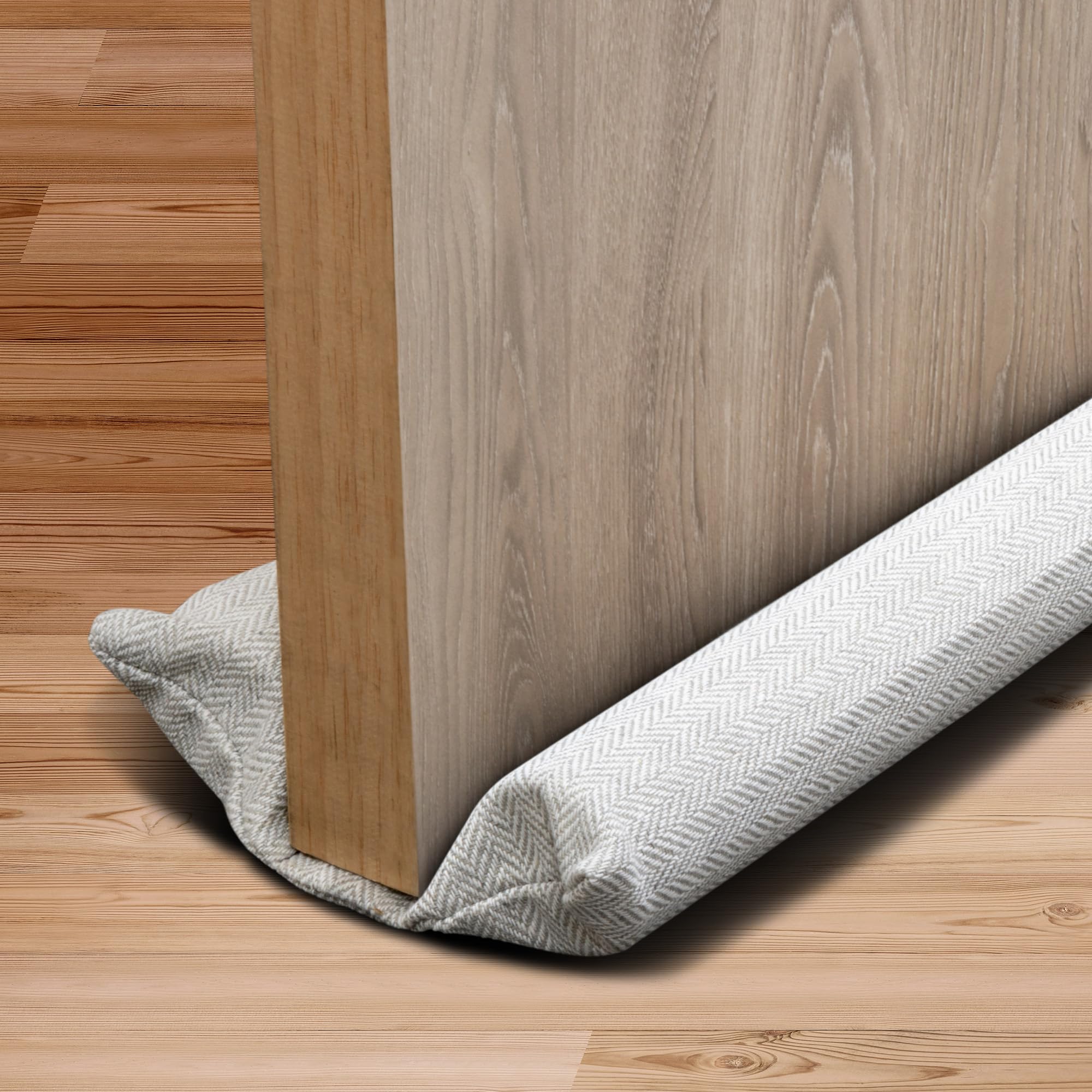 CUQOO Oxford Double Draft Excluder – Water Proof Snow Proof 600D Oxford Fabric Door Draft Excluder | Premium Under Door Draught Excluder | 70 to 90 cm Adjustable Door Draft Stopper - Light Grey