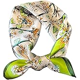 Onllh 100% Mulberry Silk Scarf for Women Hair Lightweight Square Neckerchief Wrap For Head Scarves 21"