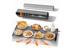 LNNIW Extra Large Food Warming Mat with Heat-Resistant Pad, 36X15 Inch, 6 Temperature & 6 Timer Settings, Child Lock Safety, Fits More Dishes for Family Dinners and Parties