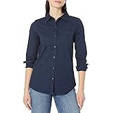 Amazon Essentials Women's Long Sleeve Button Down Stretch Oxford Shirt (Available in Plus Size)