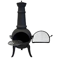  Gartenkamin schwarz XXL Garden Oven 
