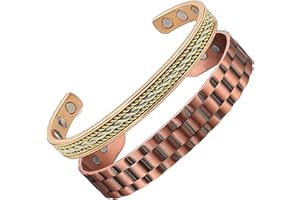Earth Therapy - The Original 100% Pure Copper Magnetic Healing Bracelets for Recovery and Pain Relief - ROPE and Gear Cuff - Adjustable - Jewelry Gift Set for Couples