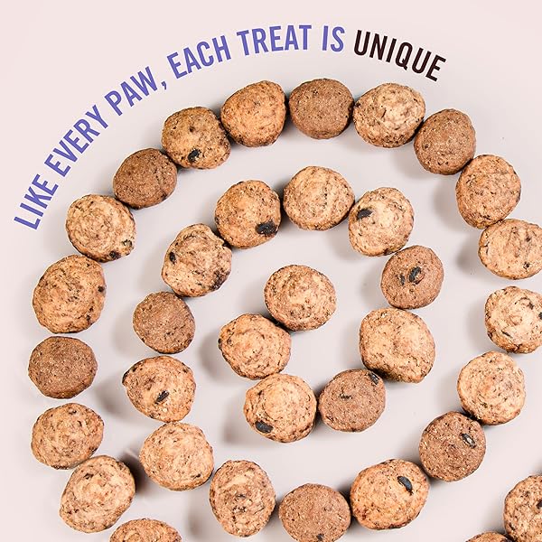 THREE DOG BAKERY SWIRLY PAWS, SOFT-BAKED PUPPY TRAINING TREATS WITH CAROB CHIP & VANILLA, BISCUITS FOR DOGS