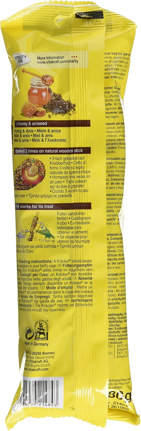Vitakraft Kracker Parrot Bird Food Honey-Anise, Pack of 5, 1 count (Pack of 5) - Image 3