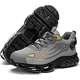 Hogent Steel Toe Shoes for Men Women Composite Toe Work Sneakers Indestructible Safety Tennis Shoes Lightweight Breathable Construction Sneakers Puncture Proof Air Cushion Ergonomic Design