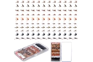 UNYLE Fly Fishing Flies Kit,Dry Flies Wet Flies Streamers Nymphs for Fly Fishing, Trout Flies Fly Lures with Fly Box,Fly Fishing Assortment Kit for Bass Trout Steelhead Salmon, Fishing Gifts for Men
