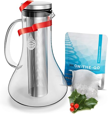 Ph Replenish Carafe Filtrante En Verre Alcalinisantionisant Purifieadoucit Leauapporte Des Minérauxélimine Chlore Et Polluantsaugmente Le