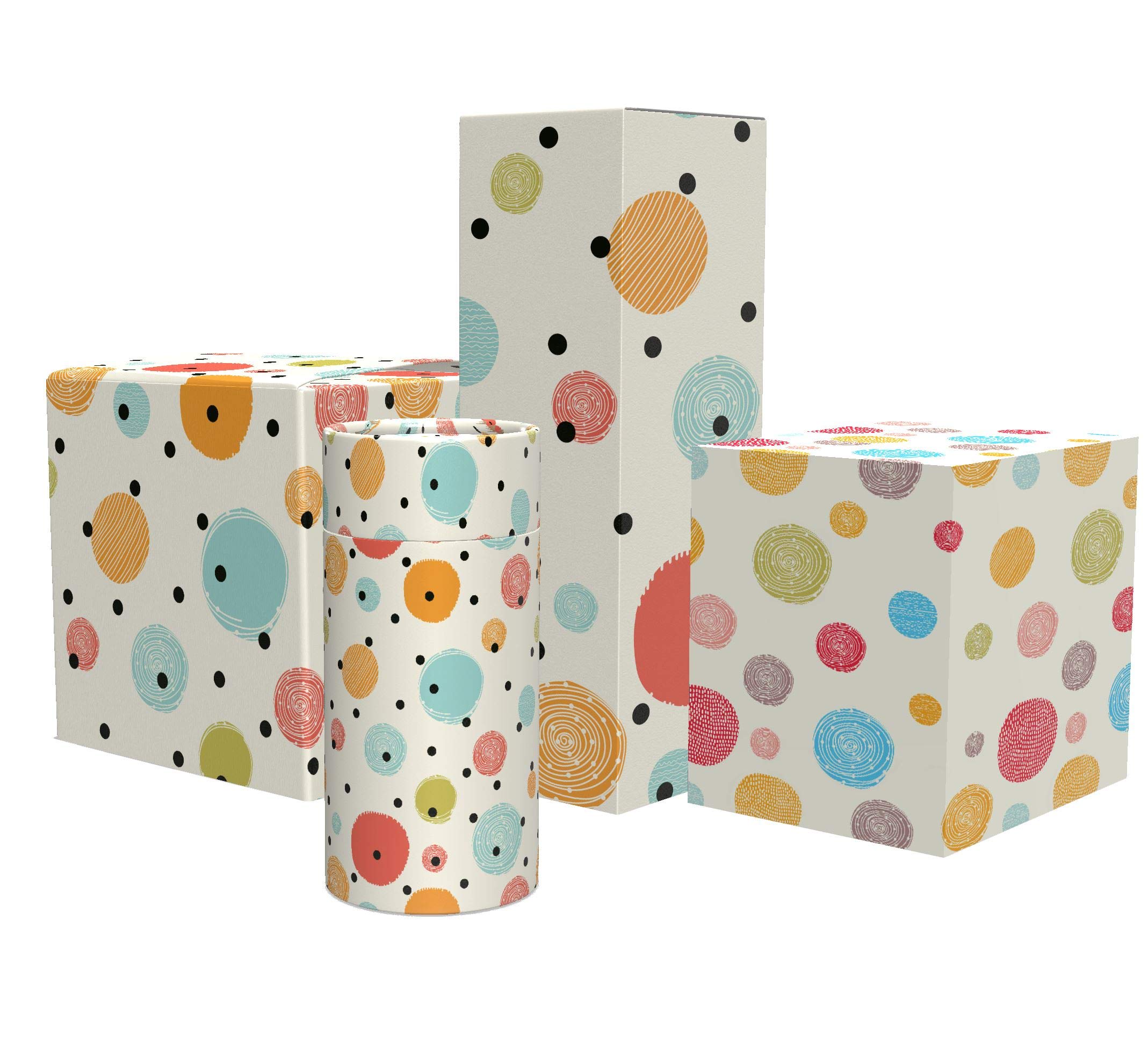 Gift Wrapping Paper Birthday All Occasions 6 Sheets 2 of each designs 10 Gift cards for Presents Kids boys girls Female male 50cmx70cm 80gms thick Neutral Colours (Circles)