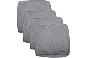 youngseahome Patio Seat Cushion Covers,Washable Slip Covers Replacement,Waterproof Outdoor Furniture Chair Cushion Pillow Seat Cover for Couch,Garden,Sofa,Gray,24"×24"×4"(4 Covers Only)