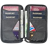 Travel Wallet & Family Passport Holder w/RFID Blocking- Document Organizer Case