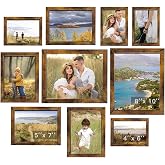 Rexllon Gallery Wall Frame Set, Picture Frames Collage Wall Decor 10 Pcs, Picture Frame Set for Wall Mounting or Tabletop Display, Multi Sizes Including 8x10, 5x7, 4x6 Family Photo Frames,Rustic Brown