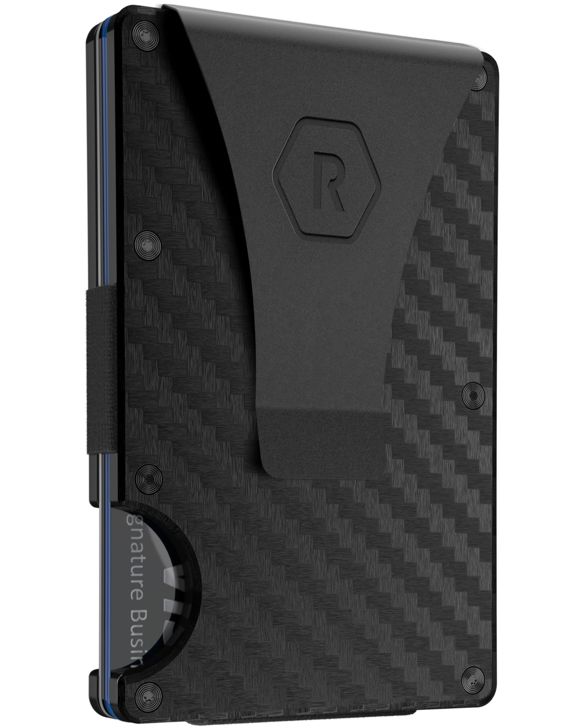 Ridge Wallet for Men - Slim Minimalist Compact Wallet and Card Holder, RFID Protected Front Pocket Wallets for Men with Integrated Money Clip (Carbon Fiber 3K)