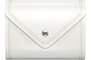 Nipichsha Credit Card Holder, Small Card Wallet, Slim Leather Card Holder Wallet, Pocket Business Card Case with Clasp for Women Men(White)