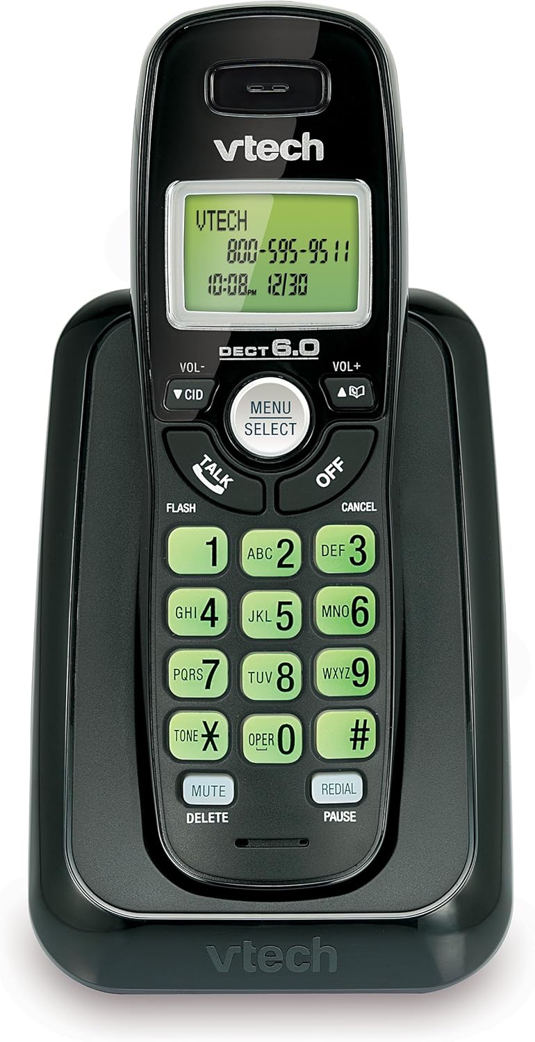 VTech CS6114 DECT 6.0 Cordless Phone with Caller ID/Call Waiting, White/Grey with 1 Handset: Electronics