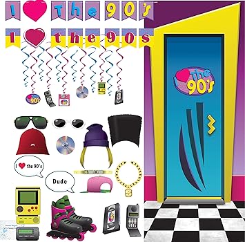 90s Party Supplies 90s Banner 90s Door Cover 90s Photo Booth