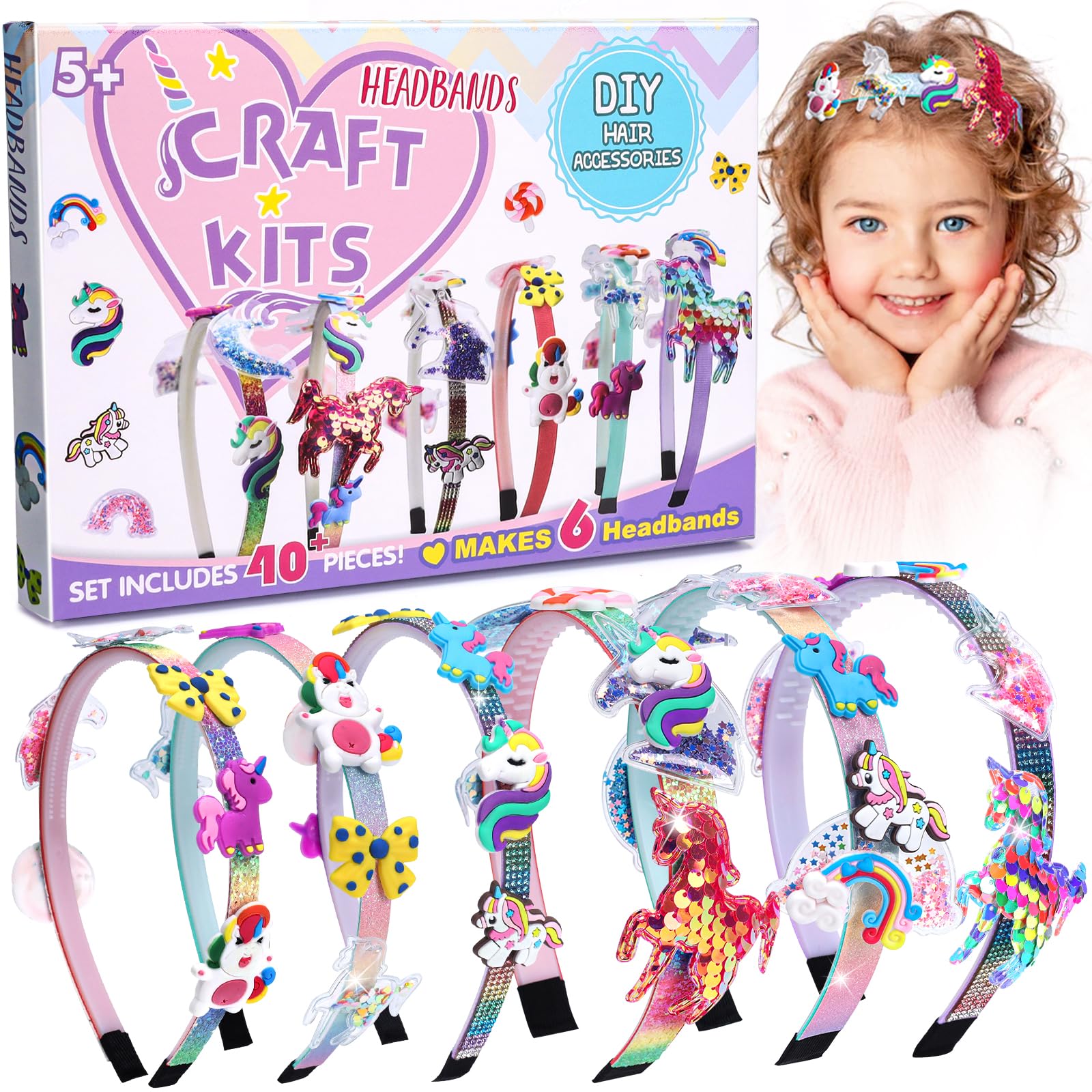 CITSKY Unicorn Gifts for Girls - Craft Kits for Kids 5-12 | Gifts for 5 6 7 8 Year Old Girls | Hair Accessories Making Set | that Allows to Make Their Own Unique DIY Unicorn Toys Hair Accessories — image 1