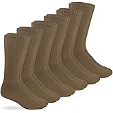 Jefferies Women's Military Uniform Outdoor Ribbed Crew Boot Socks 6 Pack, Coyote Brown, Shoe Size: 4-6.5