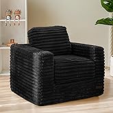 MAXYOYO Silla de Puf Infantil, Cómodo Sofá de Puf de Pelo Sintético con Relleno, Sofá de Piso Tapizado con Cojines y Respaldo