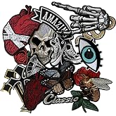 Dark Embroidered Applique Iron On Patches for Backpacks, Rock Band Patches for Jackets, Cool Sew Patch for Clothing, Jeans, Hats, DIY Accessories (Dark1 15 Pcs)