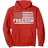Red Freedom Top USA American Flag Red Freedom Pullover Hoodie
