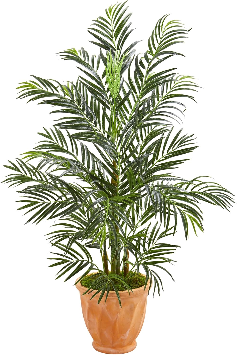 Amazon Com Nearly Natural 4 Areca Palm Tree In Terra Cotta Planter Uv Resistant Indoor Outdoor Artificial Plant Green Home Kitchen
