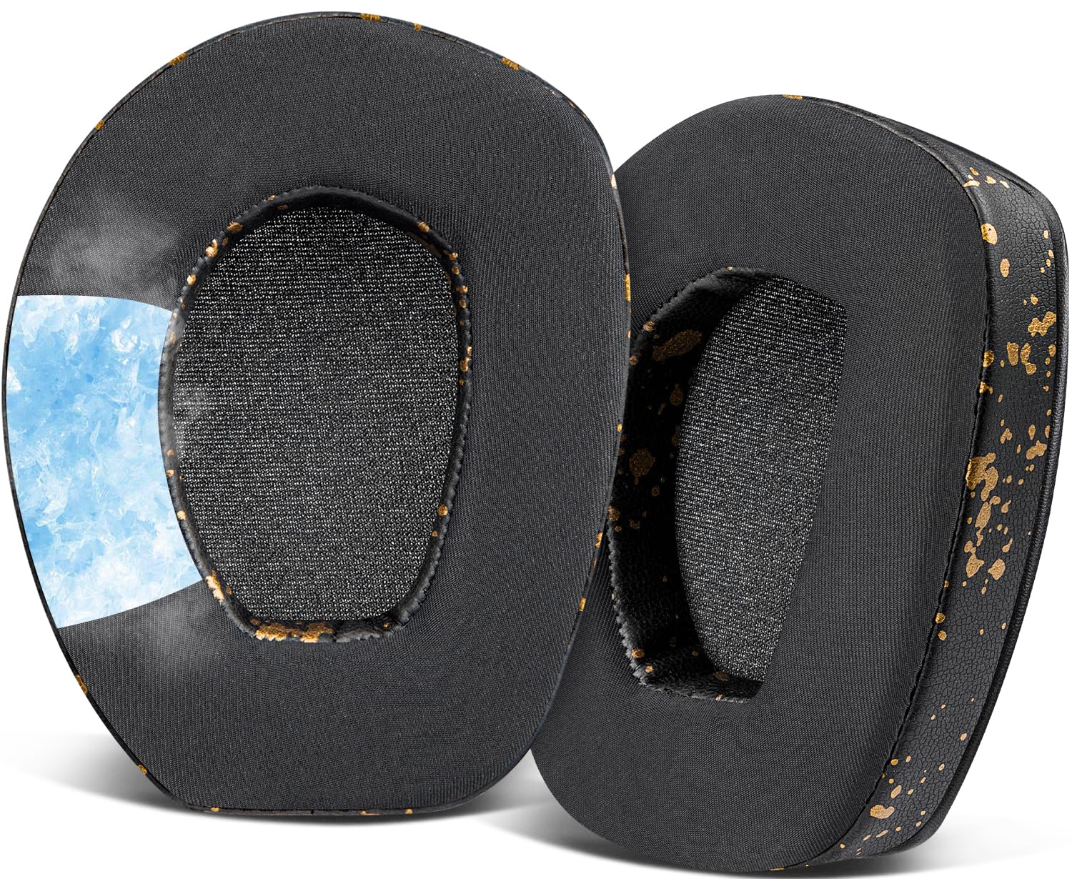 SOULWIT Cooling-Gel Earpads Replacement for Sennheiser RS165/TR165/RS175/TR175/RS185/TR185/RS195/TR195(RS/TR 175 185 195 RF), Ear Pads Cushions for HDR165/HDR175/HDR185/HDR195(HDR 195RF) - Black Gold