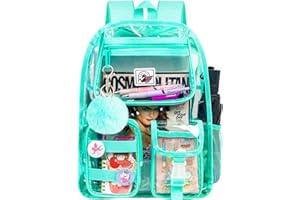 WZLVO Clear Backpack, Heavy Duty Transparent Bookbag for Women and Men