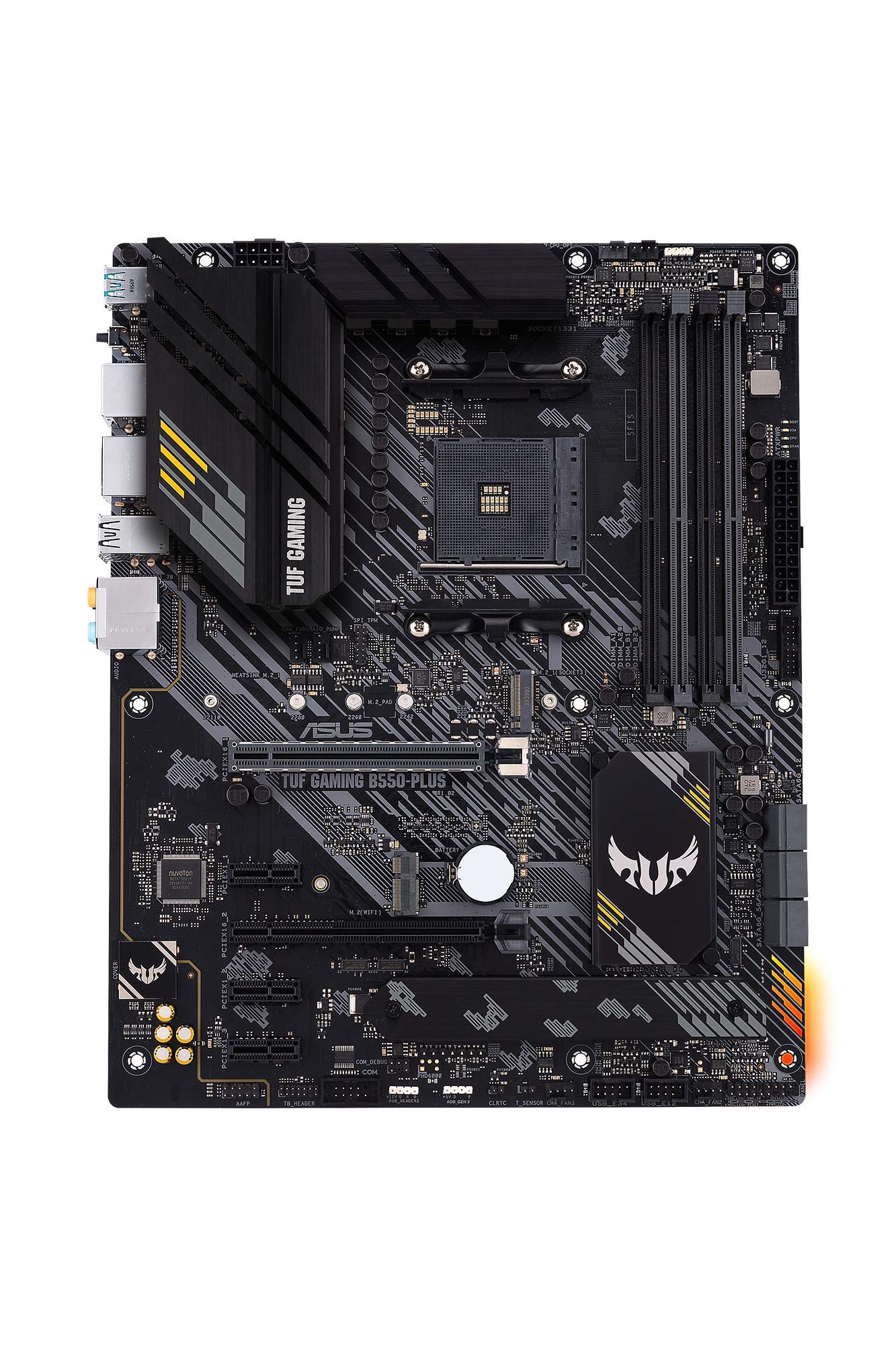 ASUS TUF Gaming B650-PLUS Mainboard Sockel AMD AM5 (Ryzen 7000, ATX, PCIe 5.0, DDR5-Speicher, 14 Power Stages, USB 3.2 Gen 2x2 Typ-C, 2.5G Ethernet, Aura Sync)