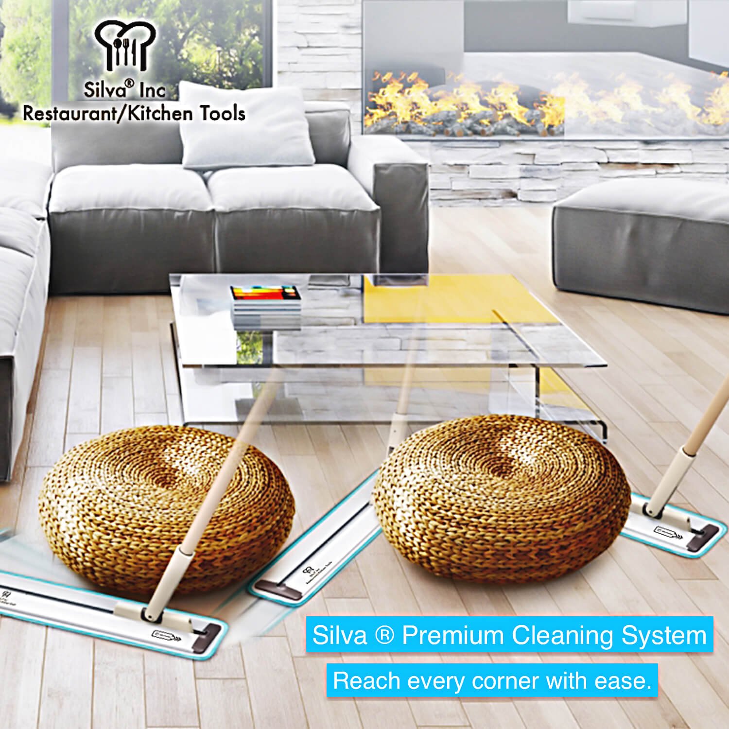 18 Professional Silva Microfiber Mop System 2 Free Microfiber