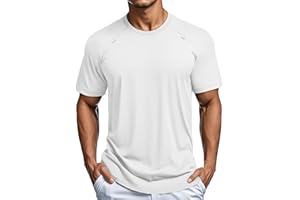 MAGCOMSEN Men's Shirts Short Sleeve Quick Dry 4 Way Stretch T-Shirt Crew Neck Breathable Lightweight Workout Gym Tee