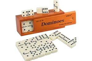 Smilejoy Domino Set for Adults, Double Six Jumbo Dominos Set,Thick Size Domino Game, Double 6 Dominoes for Family Games for A