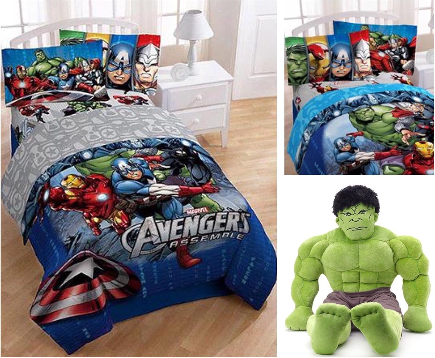 Marvel Avengers Complete Full Size Bedding Comforter Set with Hulk
