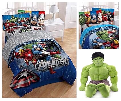 Marvel Avengers Complete Full Size Bedding Comforter Set With Hulk