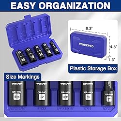 WORKPRO 5PCS Impact Socket Set 1/2" Drive, Lug Nut