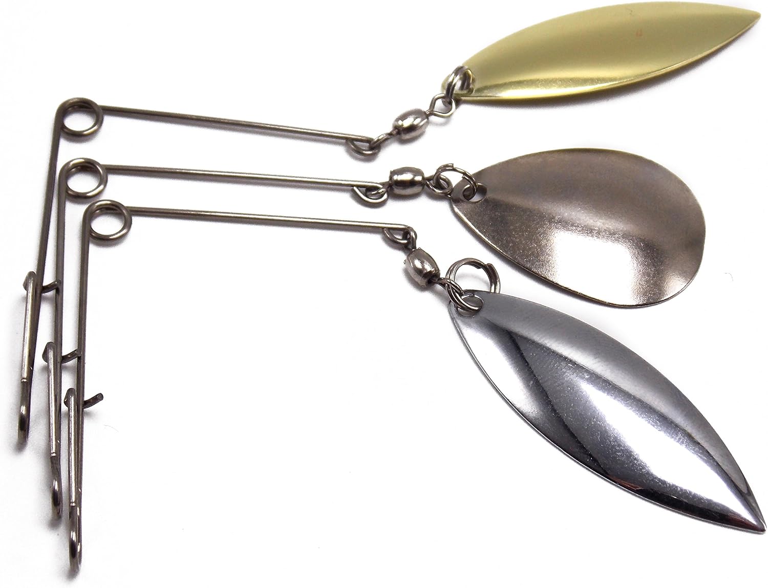 15pcs Spinner baits Replacement Blades and swivels to add Extra Flash