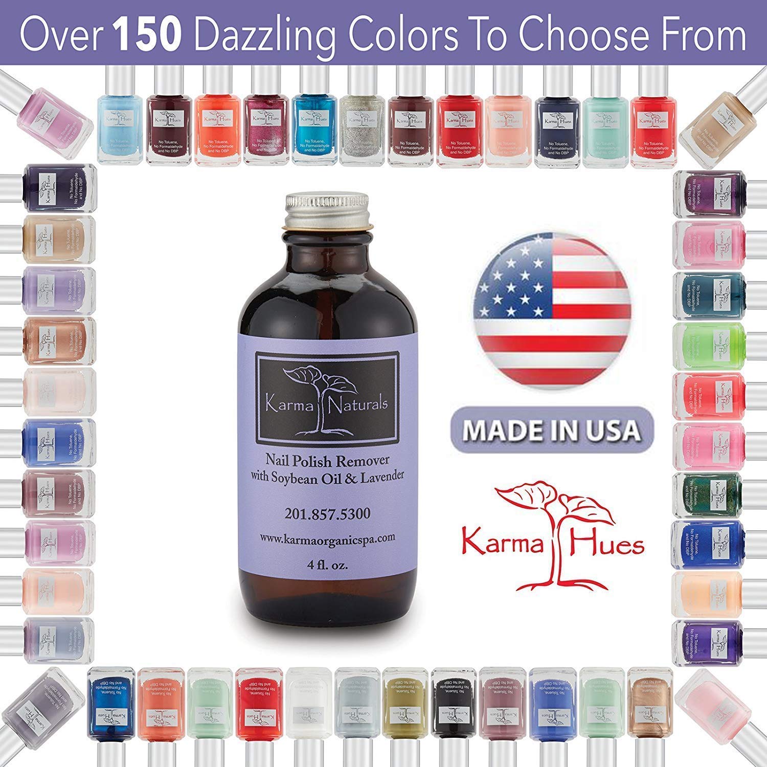 Karma Organic Beauty Natural Soybean Lavender Nail Polish Remover - Non Toxic, Vegan, Cruelty Free, Acetone free – Nails Strengthener for Fingernails – 4 fl. Oz. : Beauty Products : Beauty