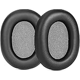 Protein Leather Replacement Earpads for Sony WH-1000XM6 (WH1000XM6) Noise Canceling Headphones, Ear Pads Cushions with Noise Isolation Memory Foam (Black)