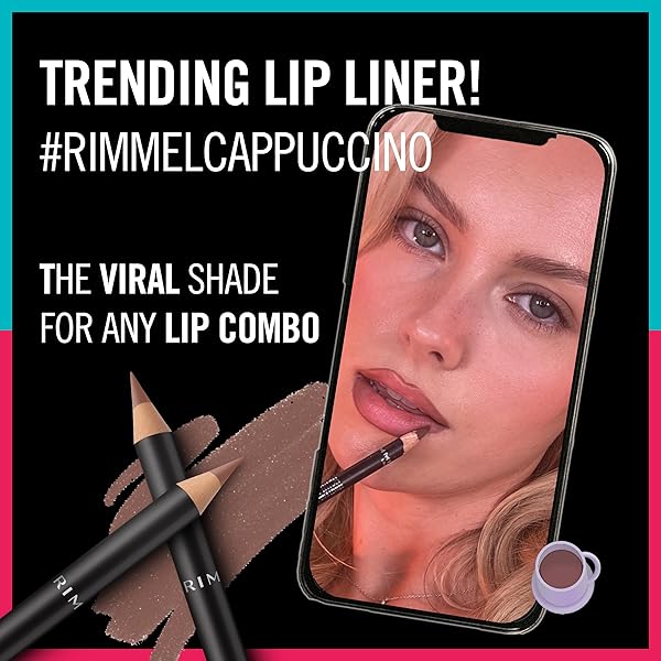 RIMMEL LASTING FINISH 8HR SOFT LIP LINER PENCIL – VIBRANT, BLENDABLE FORMULA TO LOCK LIPSTICK IN PLACE FOR 8 HOURS – 850 UNDERGROUND, .04OZ