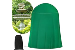U0U 48" D x 68" H Fountain Cover,Green Outdoor Fountain Covers for Winter,Waterproof Fountain Covers with Drawstring for Winter Outdoor Statue Fountain