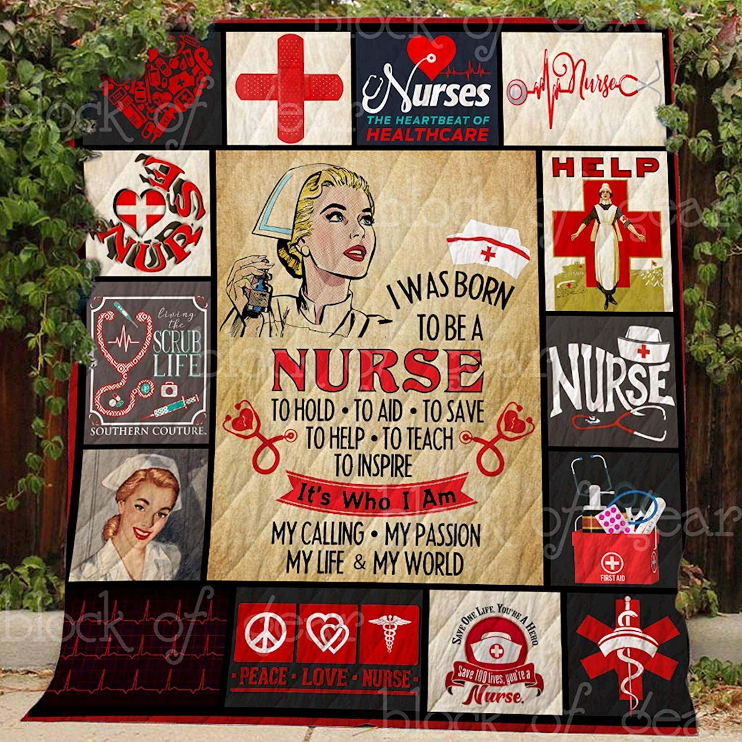 3D Printed Quilt | Proud to Be A Nurse Camping Quilt | All-Season Quilts Comforters with Reversible Cotton | Blanket for Traveling, Picnics, Beach Trips, Concerts and Home (Proud to Be a Nurse)