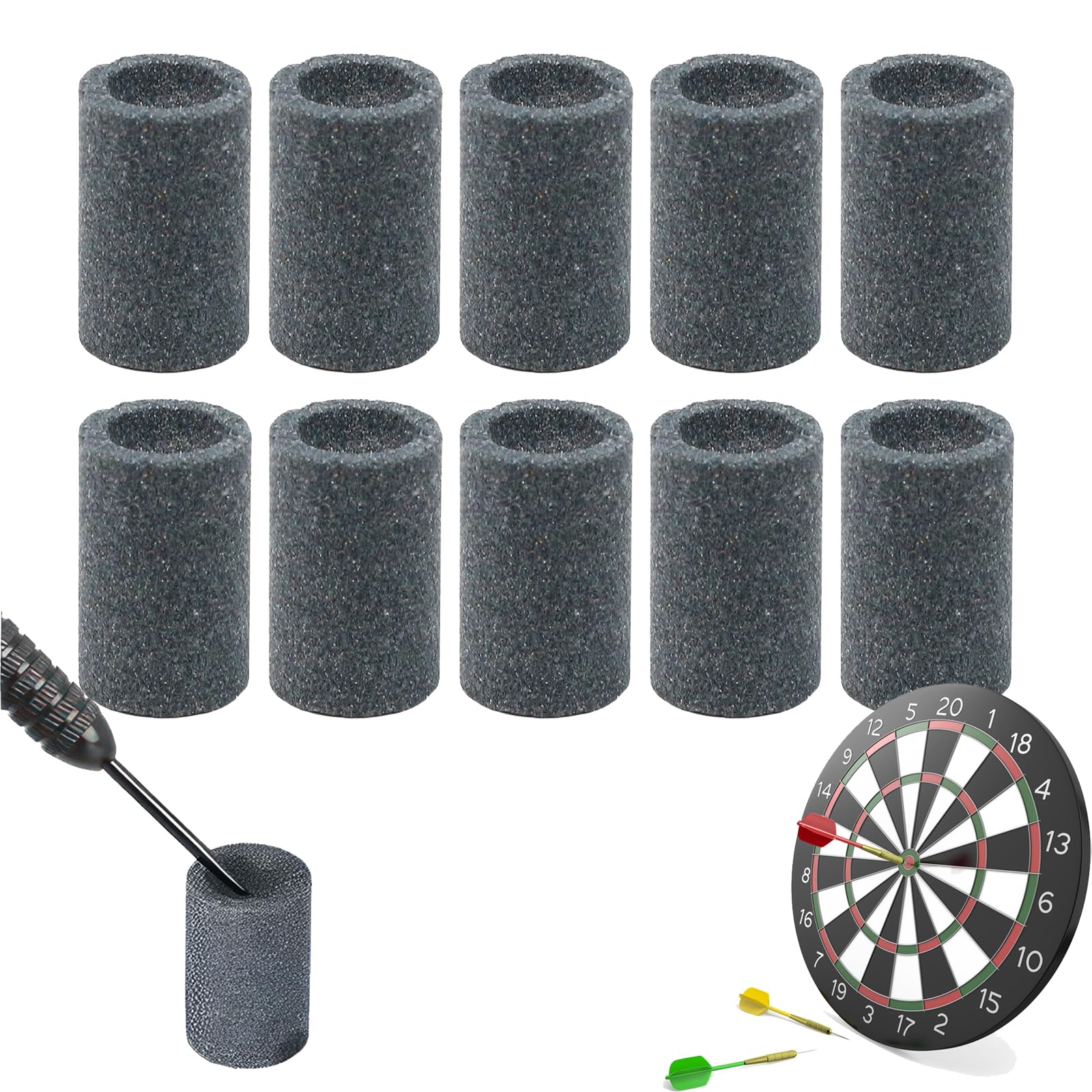 EASONGEE 10pcs Dart Sharpener, Dart Point Sharpener Dart Sharpening Sand Stones for Dart Tip Sharpening Wear Resistant Dart Tip Sharpener Sand Stone Darts Burrs Remover Tool, Darts Points Accessories