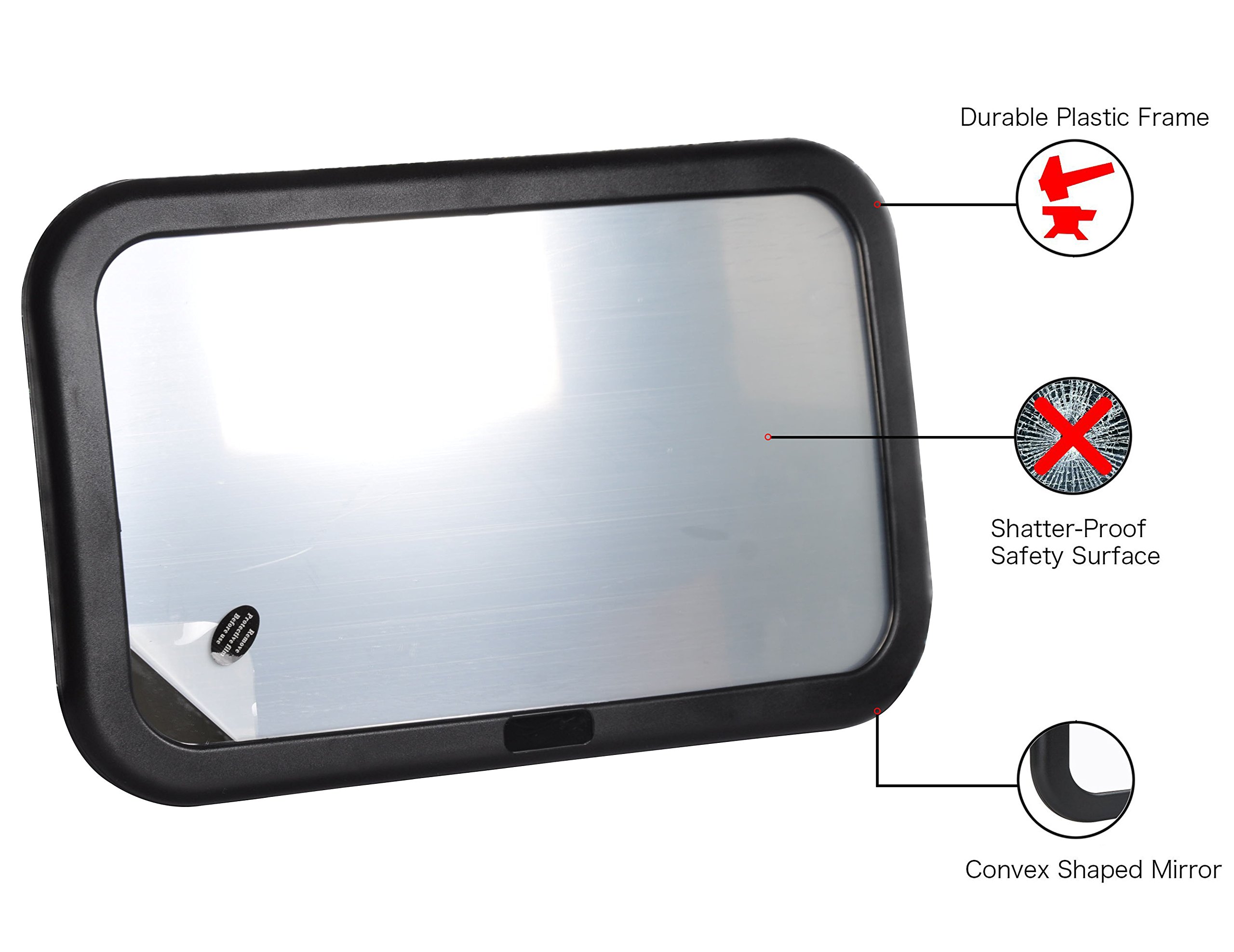 Baby Car Mirror Safety Back Seat Mirror for Car Adjustable 360 Degree Wide Crystal Clear View Shatterproof Baby Car Mirror Rear Facing